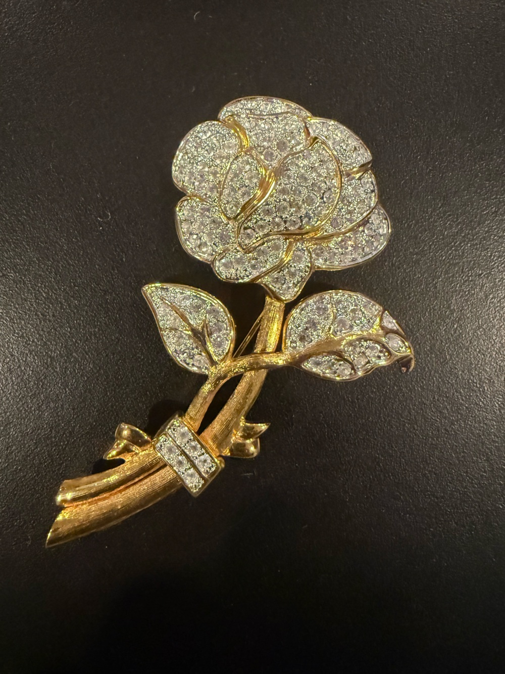 Nolan Miller Vintage Gold and Silver Rose Brooch - Like New